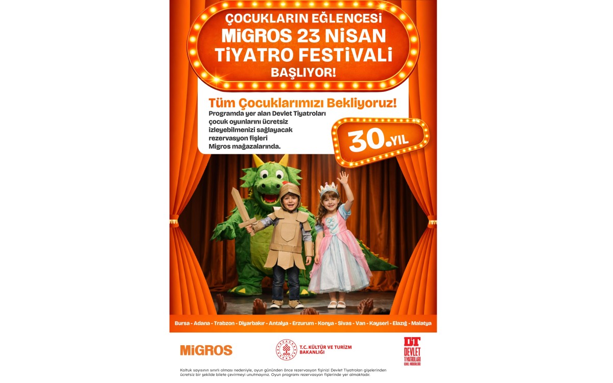 Migros'un Geleneksel 23 Nisan Tiyatro Festivali Perdelerini 30. Kez Açtı